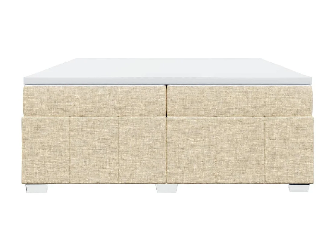 Boxspringbett mit Matratze Creme 200x200 cm Stoff