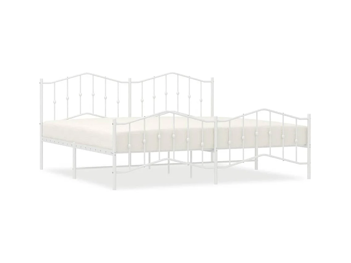Estructura cama sin colchón con estribo metal blanco 193x203 cm
