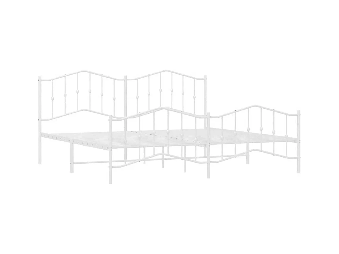 Estructura cama sin colchón con estribo metal blanco 193x203 cm