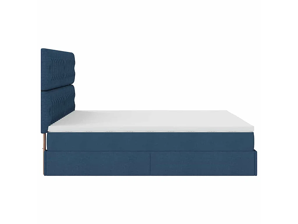 Ottoman-Bett mit Matratzen Blau 200x200 cm Stoff