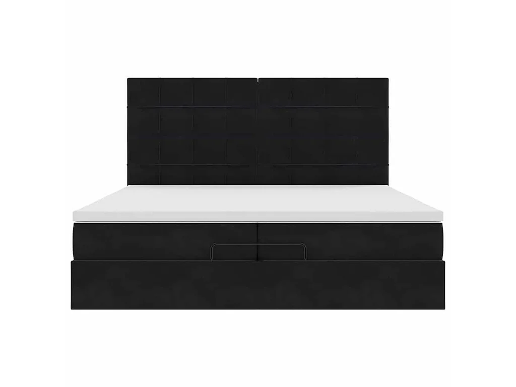Ottoman bed met matrassen 200x200cm fluweel zwart