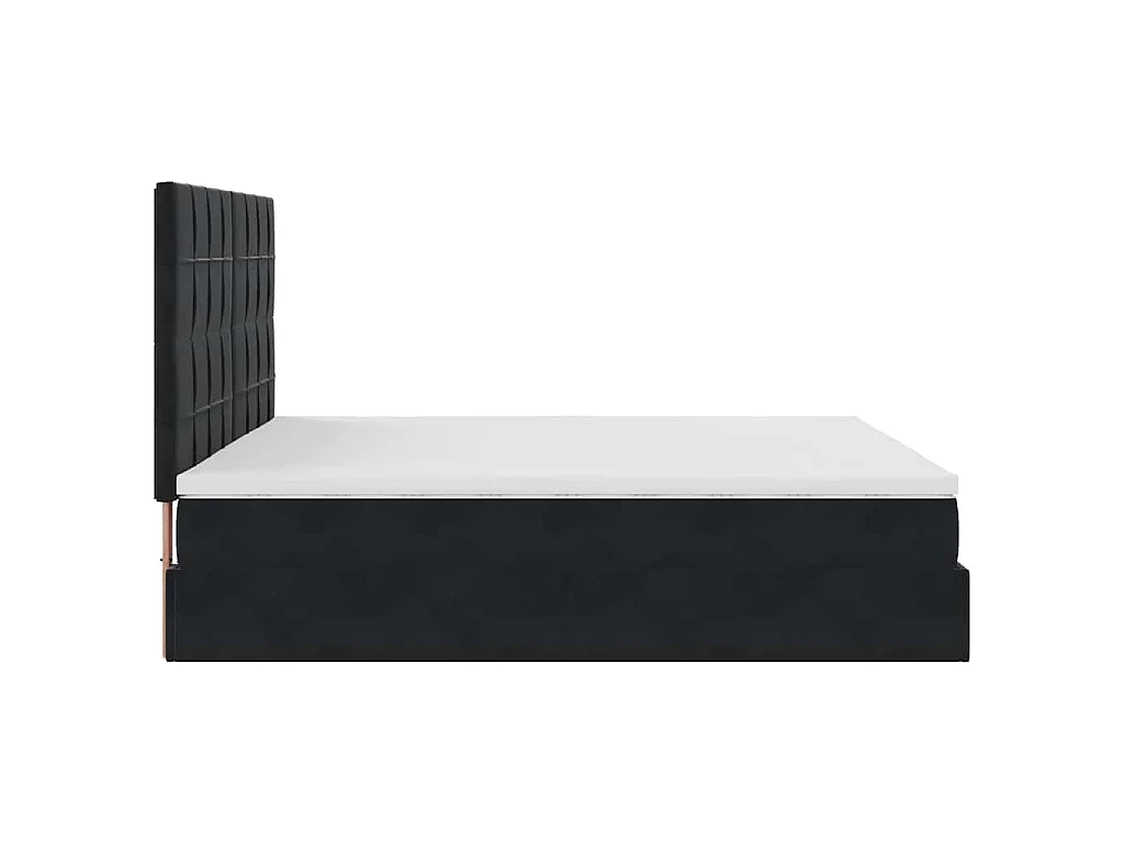 Ottoman bed met matrassen 200x200cm fluweel zwart