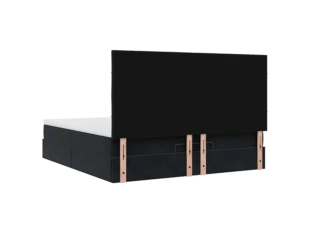 Ottoman bed met matrassen 200x200cm fluweel zwart