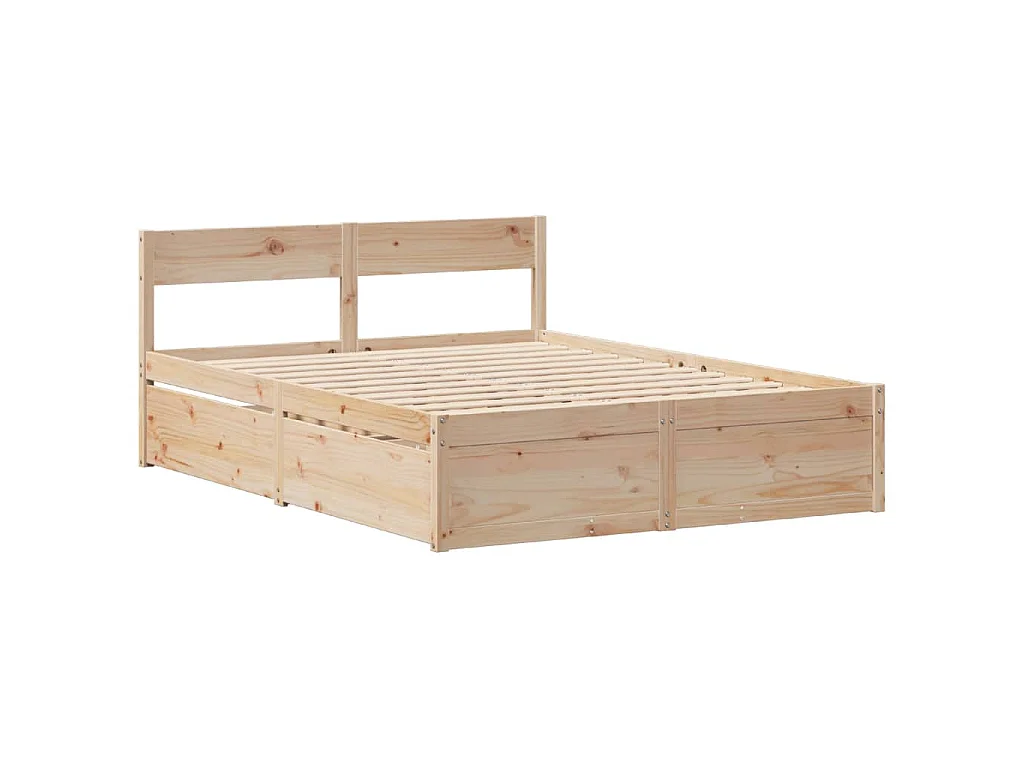 Cama sem colchão 150x200 cm madeira de pinho maciça