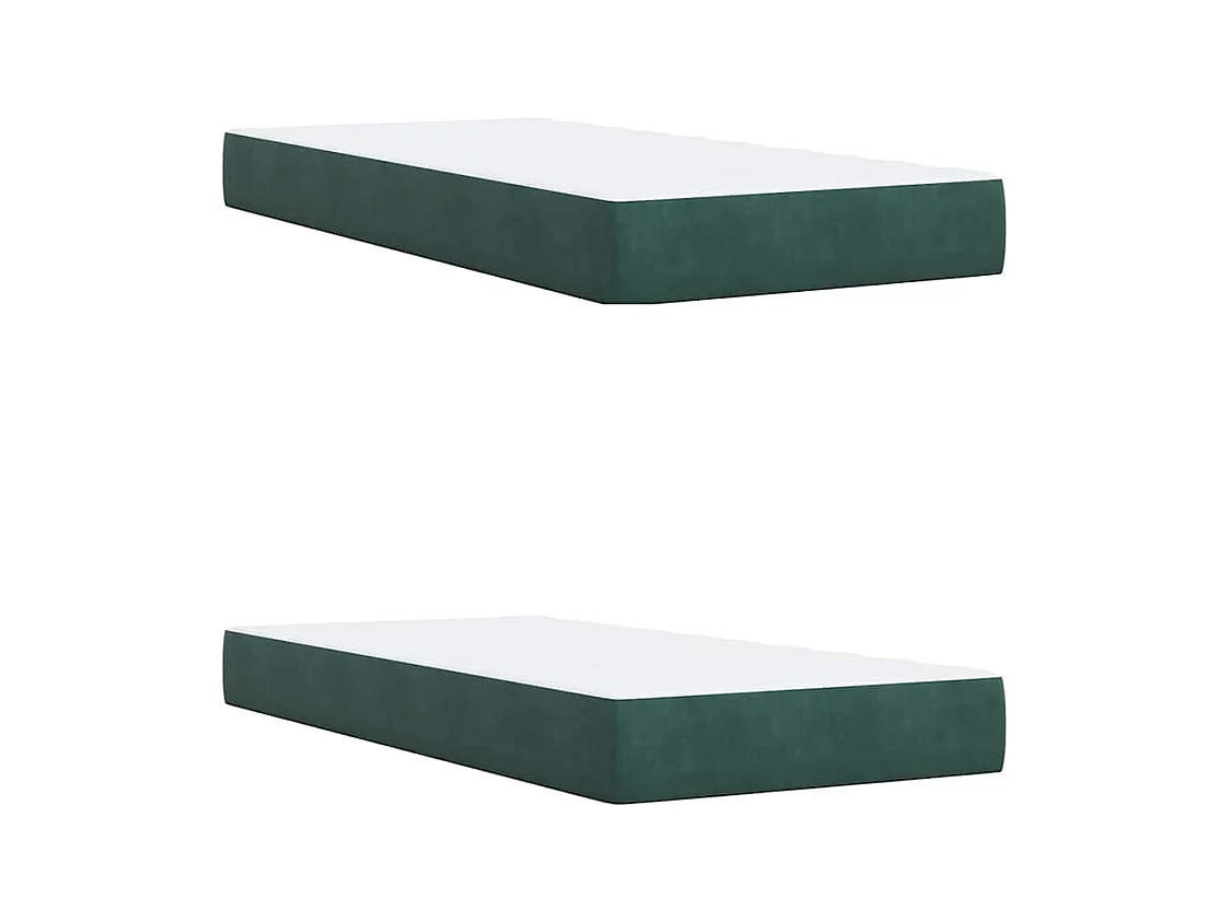 Sommier à lattes de lit et matelas Vert foncé 200x200cm Velours