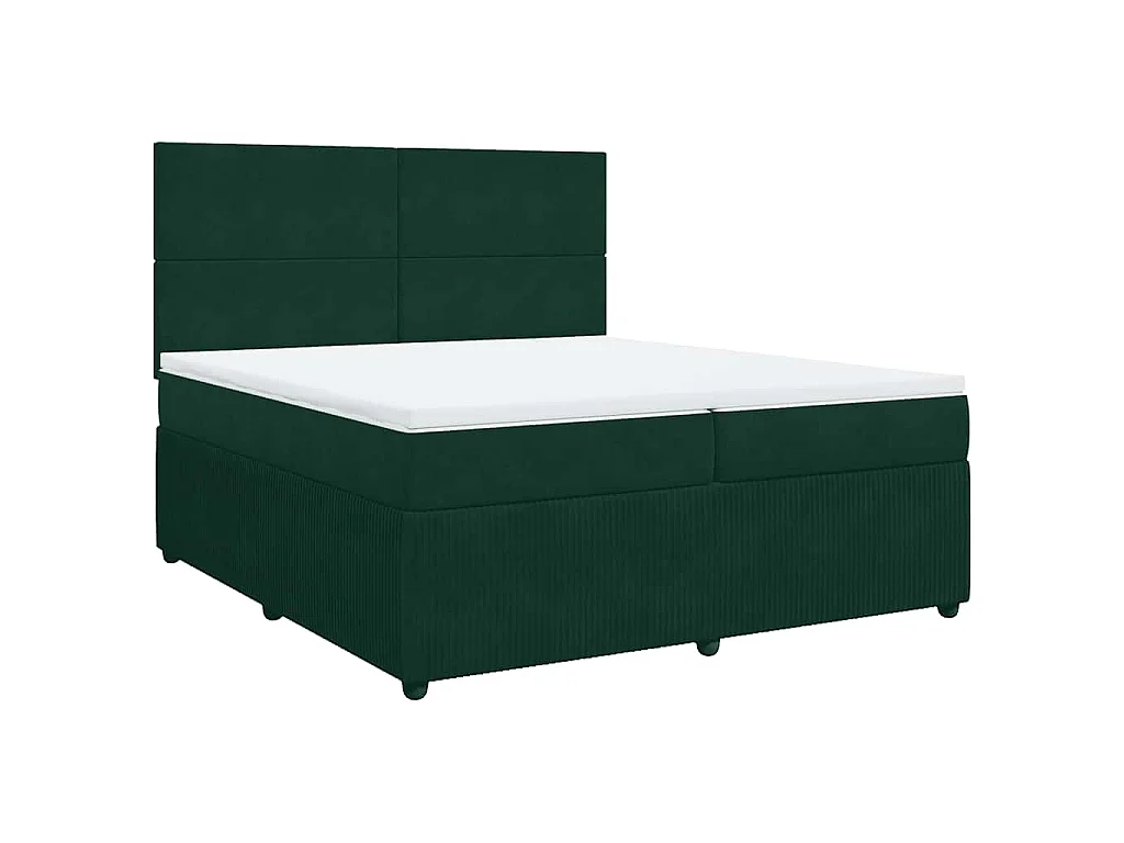 Boxspringbett mit Matratze Dunkelgrün 200x200 cm Samt