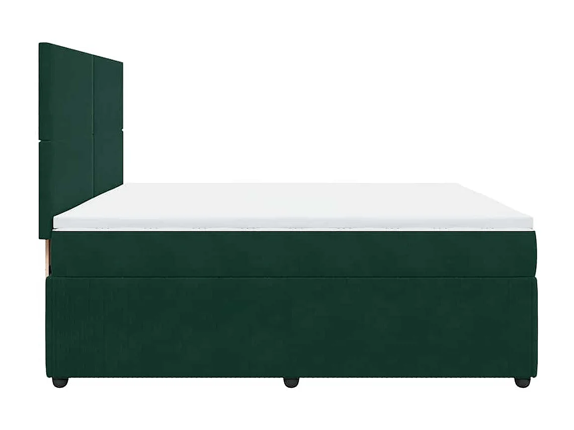 Boxspringbett mit Matratze Dunkelgrün 200x200 cm Samt