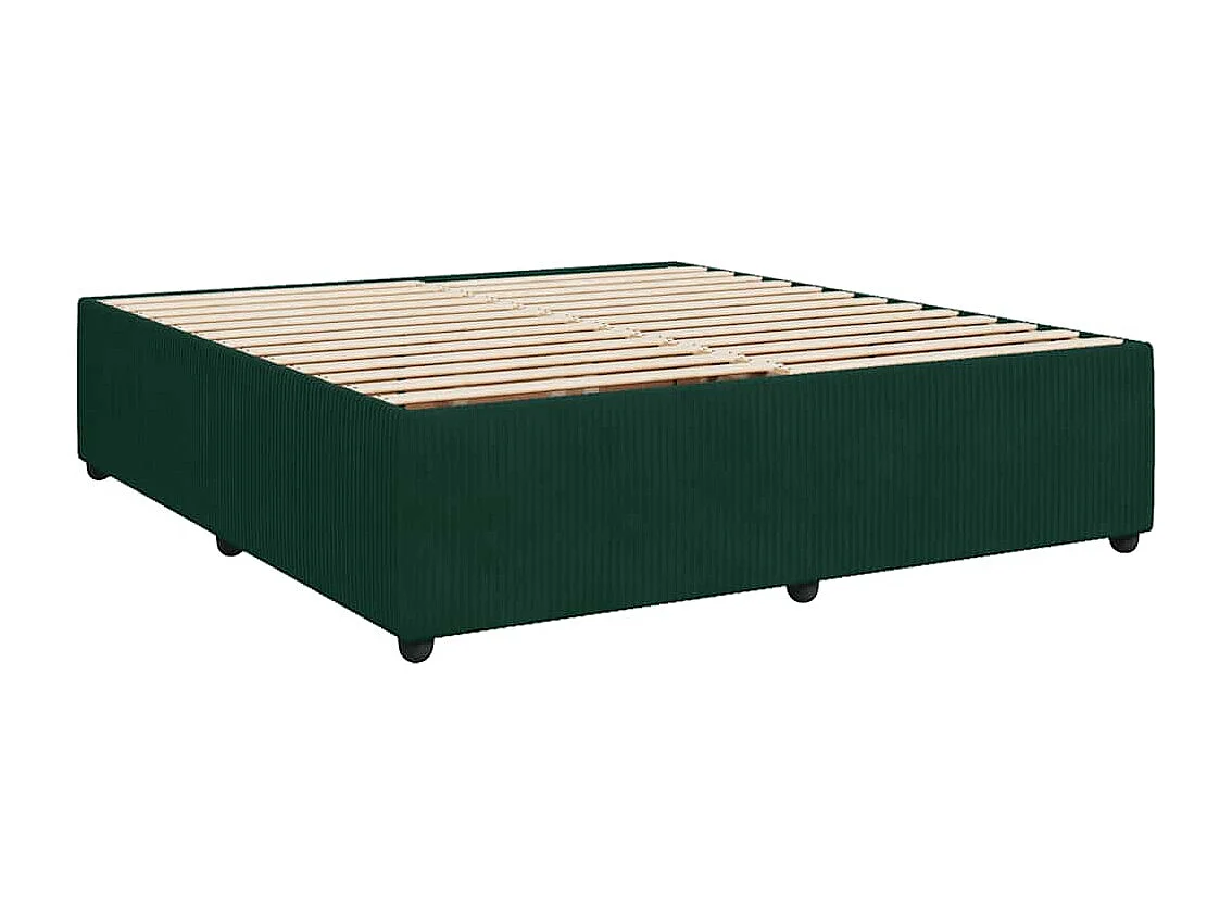 Boxspringbett mit Matratze Dunkelgrün 200x200 cm Samt