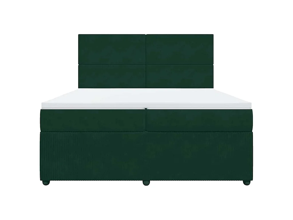 Boxspring met matras fluweel donkergroen 200x200 cm