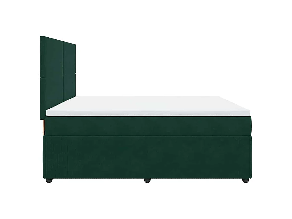 Boxspring met matras fluweel donkergroen 200x200 cm