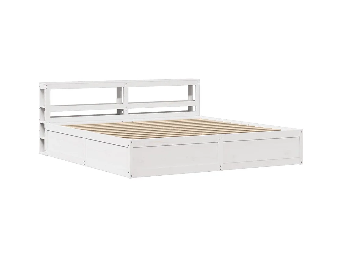 Estructura de cama con cabecero madera de pino blanco 200x200cm