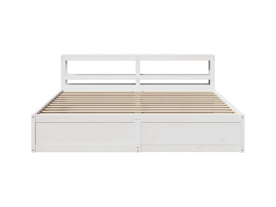 Estructura de cama con cabecero madera de pino blanco 200x200cm