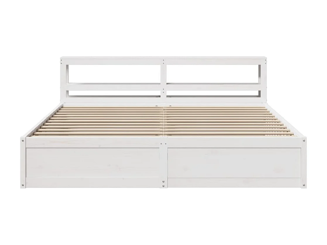 Cadre de lit et tête de lit blanc 200x200 cm bois de pin massif