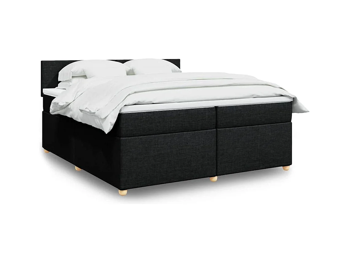 Boxspringbett mit Matratze Schwarz 200x200 cm Stoff