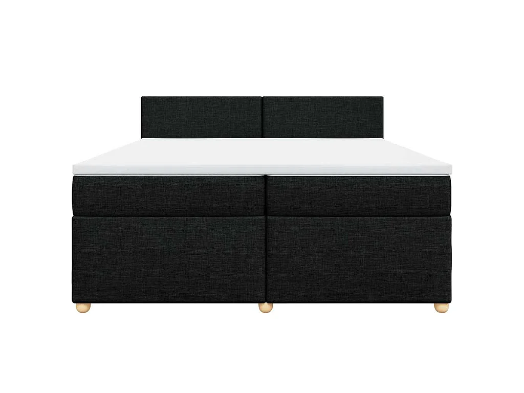 Sommier à lattes de lit avec matelas Noir 200x200 cm Tissu