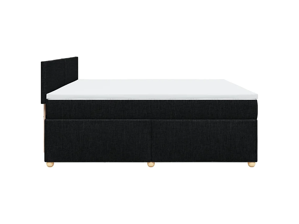 Sommier à lattes de lit avec matelas Noir 200x200 cm Tissu