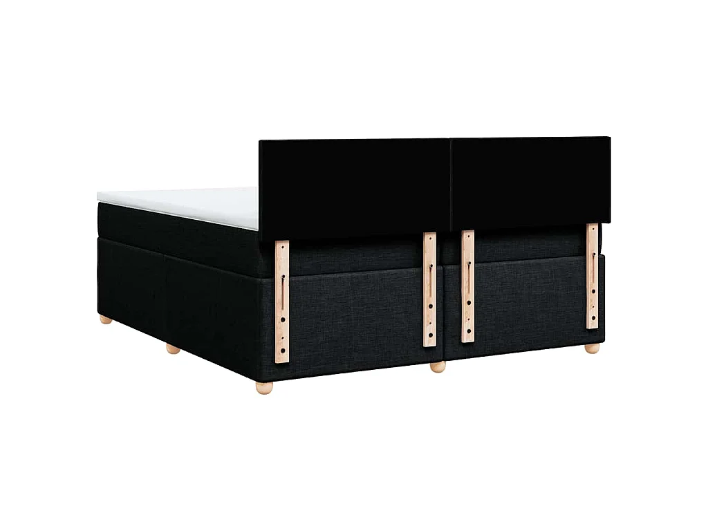 Sommier à lattes de lit avec matelas Noir 200x200 cm Tissu