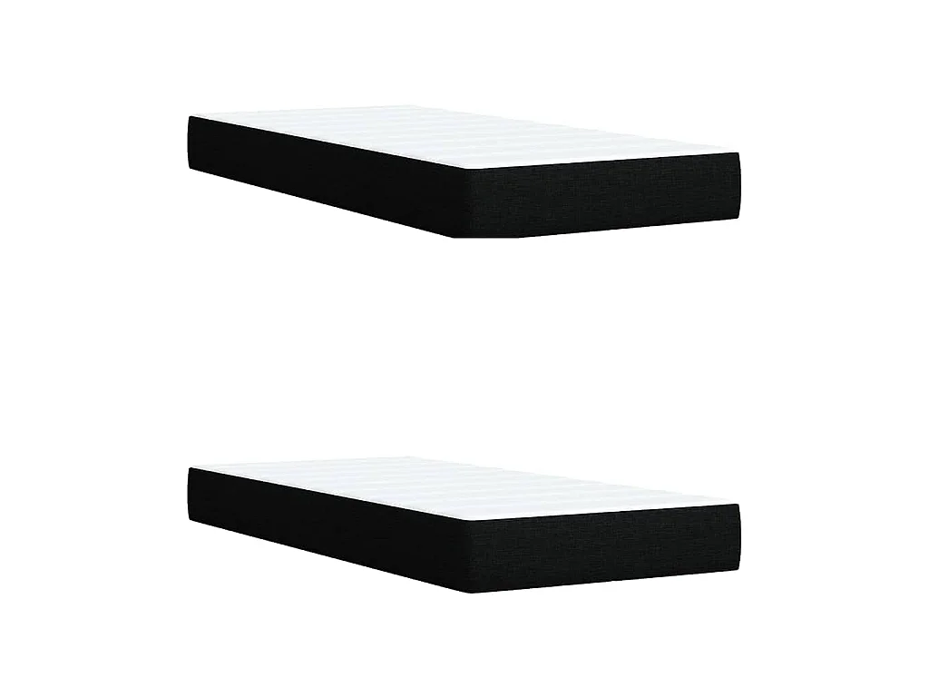 Sommier à lattes de lit avec matelas Noir 200x200 cm Tissu