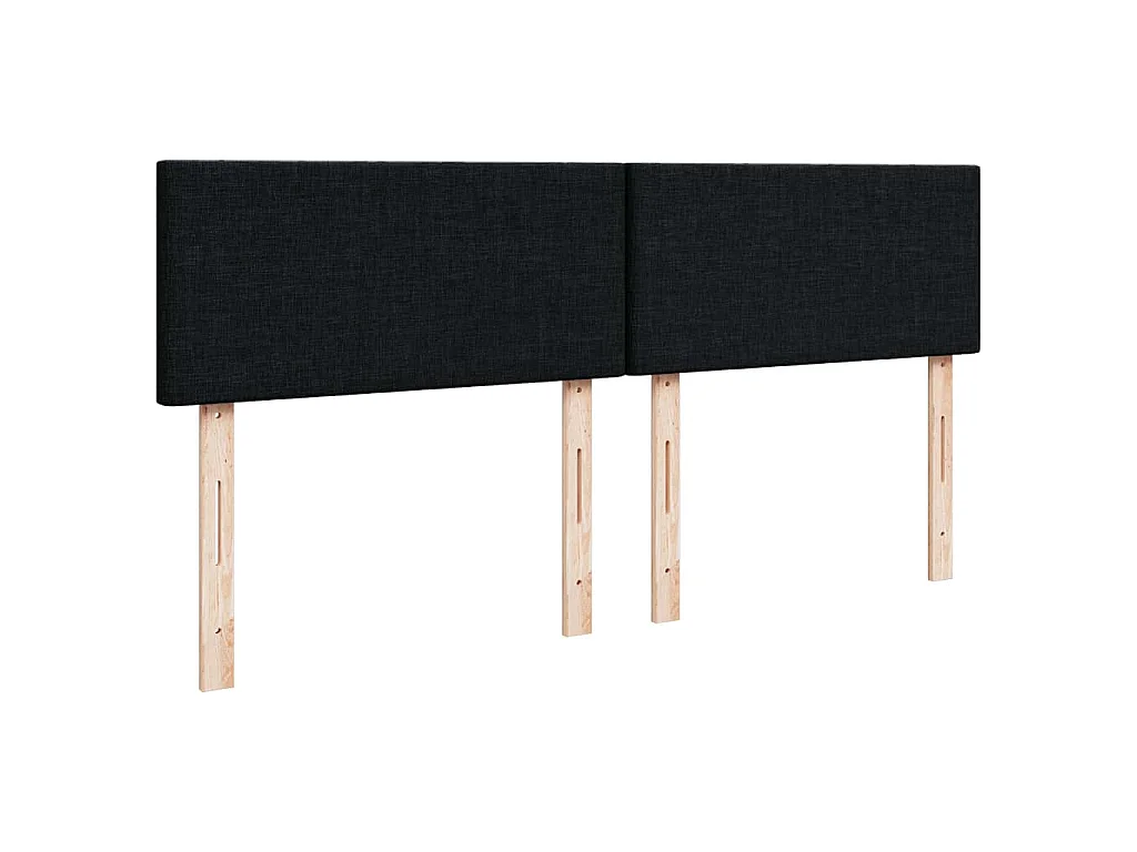 Sommier à lattes de lit avec matelas Noir 200x200 cm Tissu