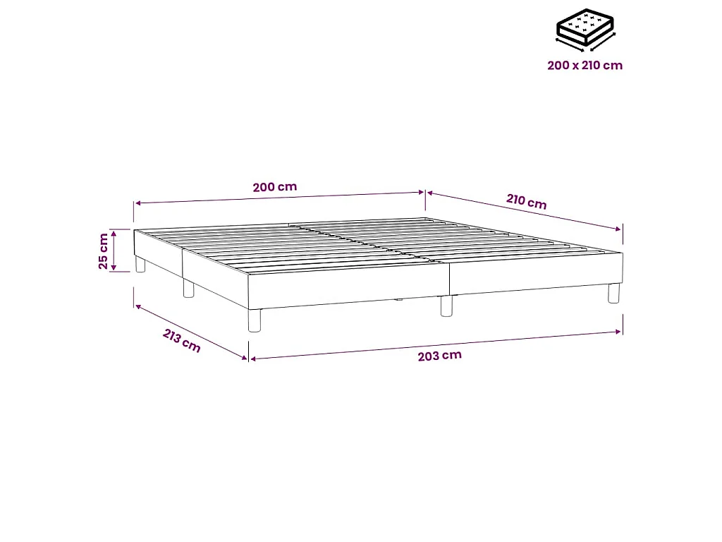 Boxspringbett ohne Matratze Schwarz 200x210 cm Samt