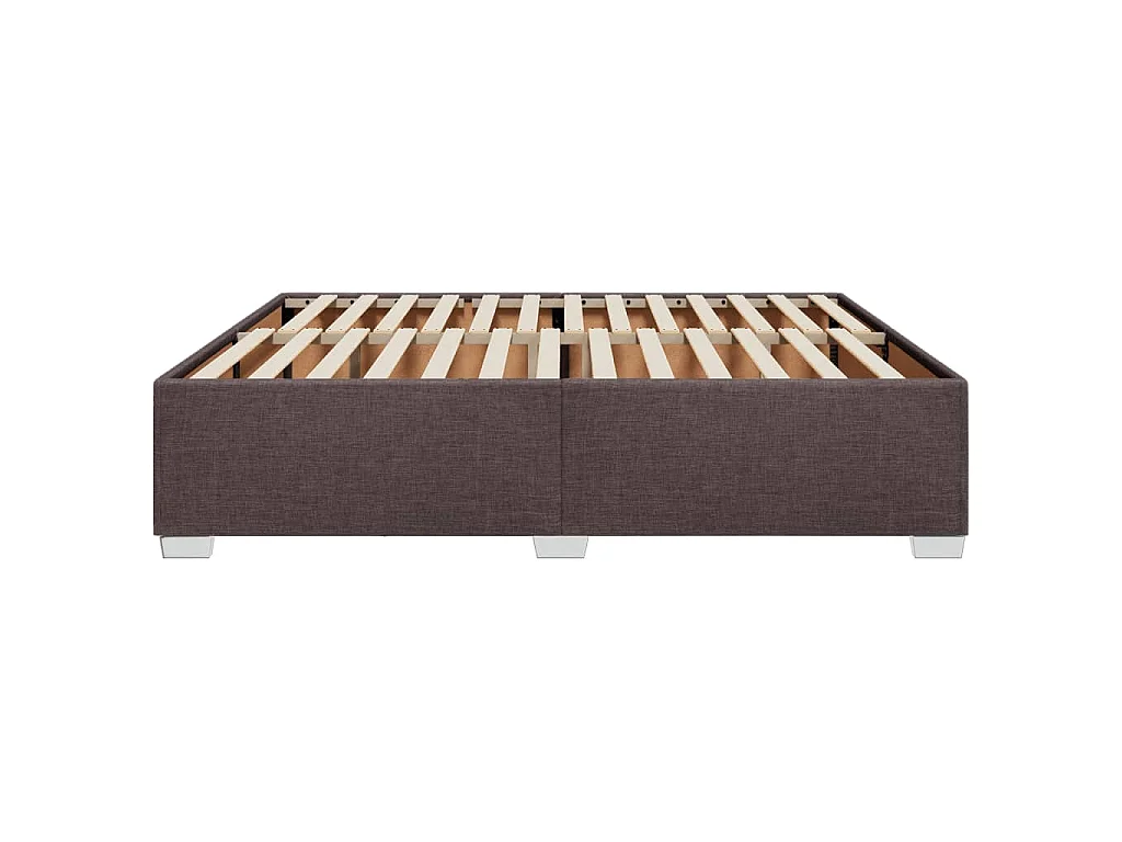 Bettgestell ohne Matratze Dunkelbraun 200x200 cm Stoff