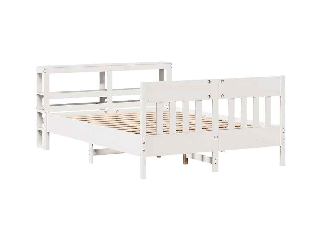 Massivholzbett ohne Matratze Weiß 150x200 cm Kiefernholz