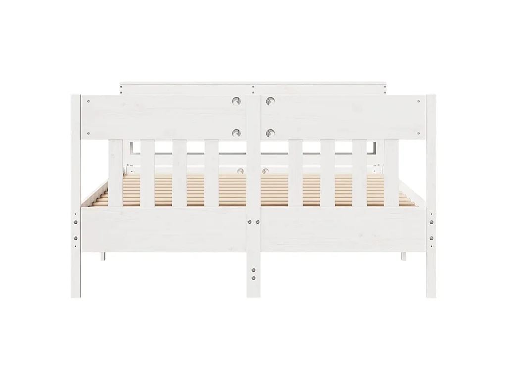 Bedframe zonder matras massief grenenhout wit 150x200 cm