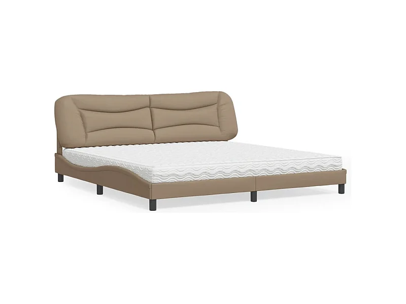 Lit avec matelas Hvar cappuccino 200x200 cm similicuir