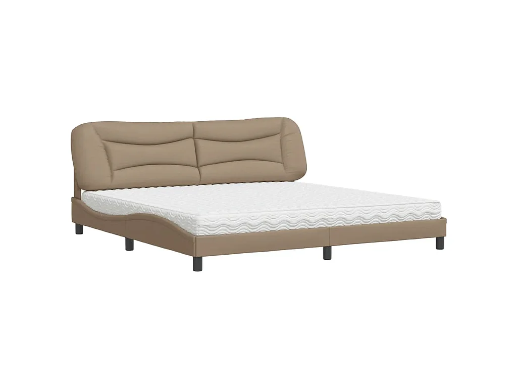 Bett mit Matratze "Hvar" Cappuccino-Braun 200x200 cm Kunstleder