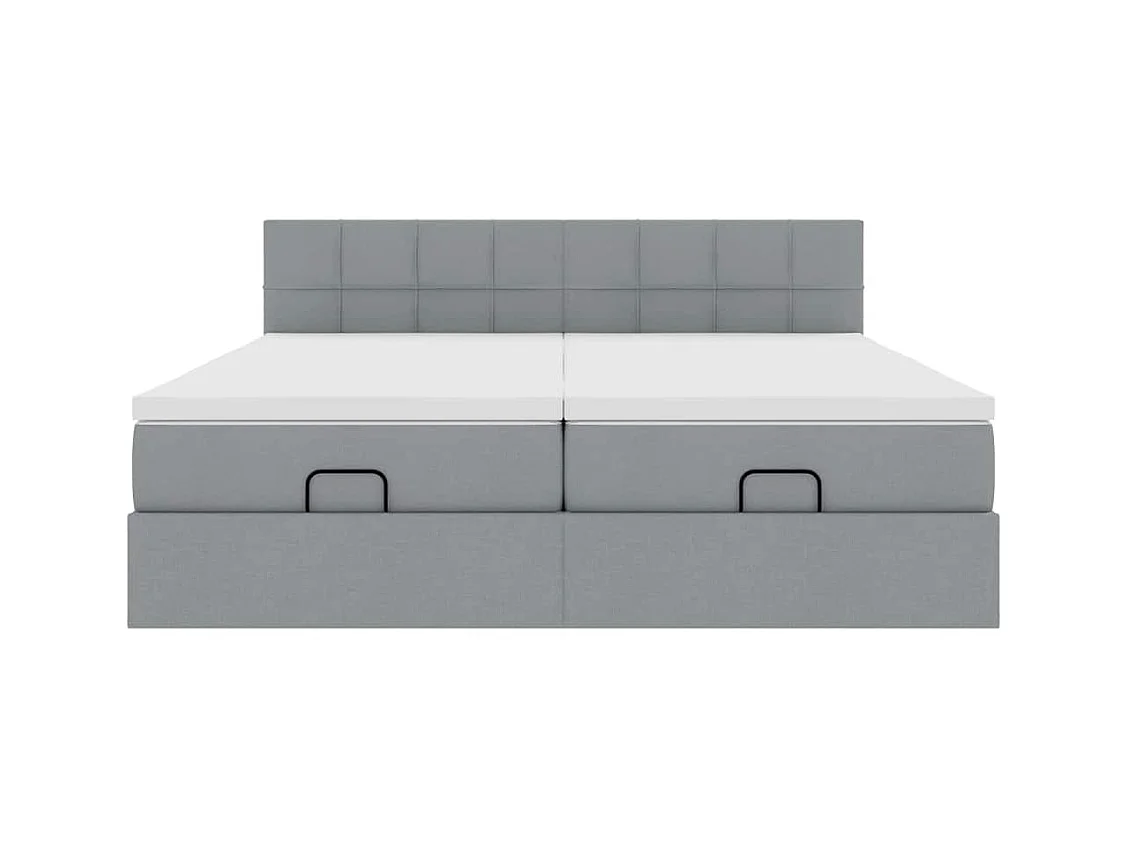 Struttura Letto Pouf con Materassi 200x200 cm in Tessuto