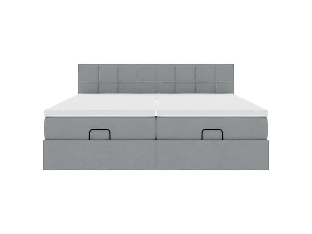 Struttura Letto Pouf con Materassi 200x200 cm in Tessuto