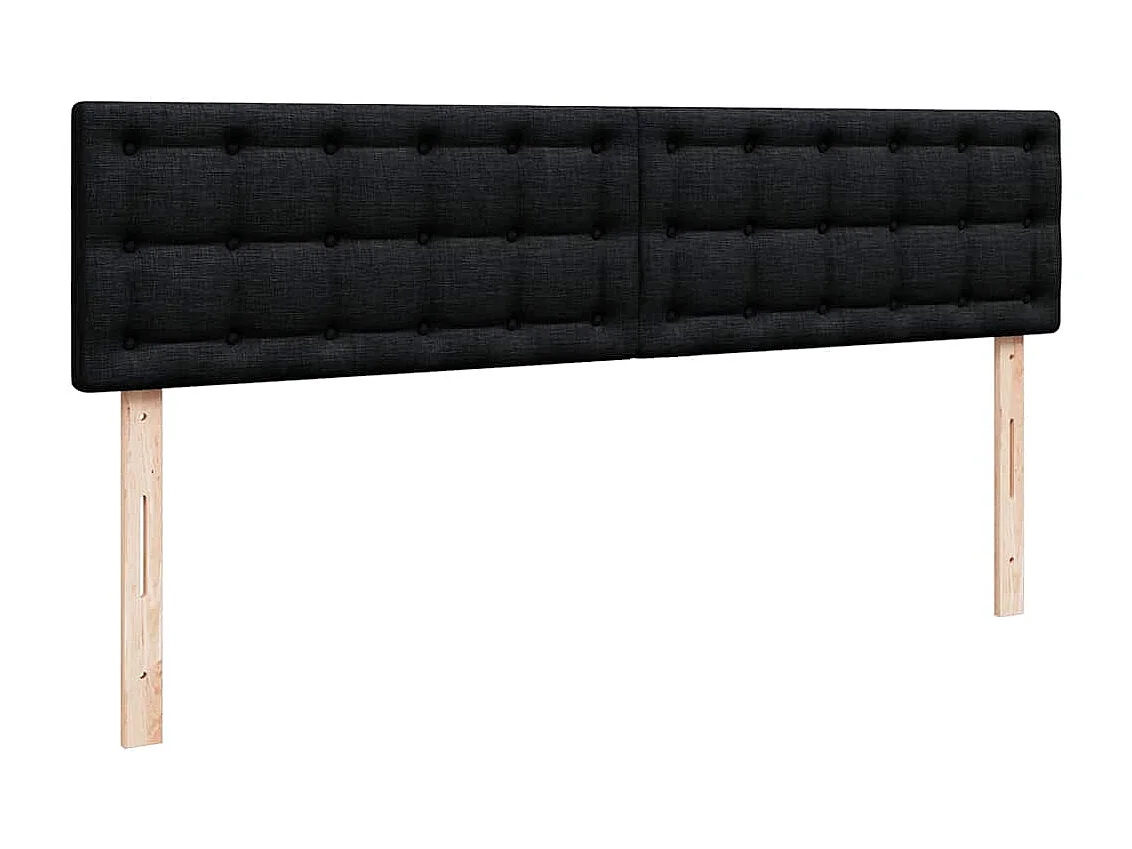 Cadre de lit ottoman avec matelas noir 200x200 cm tissu