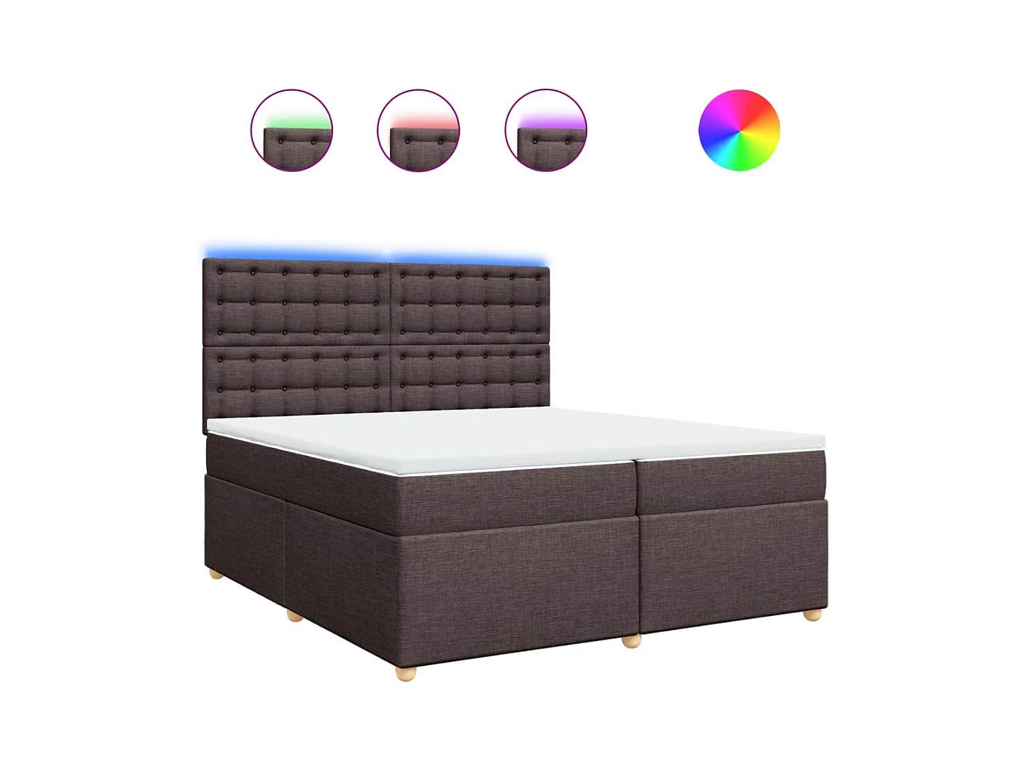 Sommier à lattes de lit avec matelas Marron foncé 200x200 cm