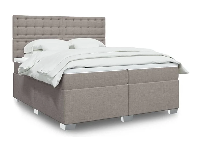 Giroletto a Molle con Materasso Tortora 200x200 cm in Tessuto