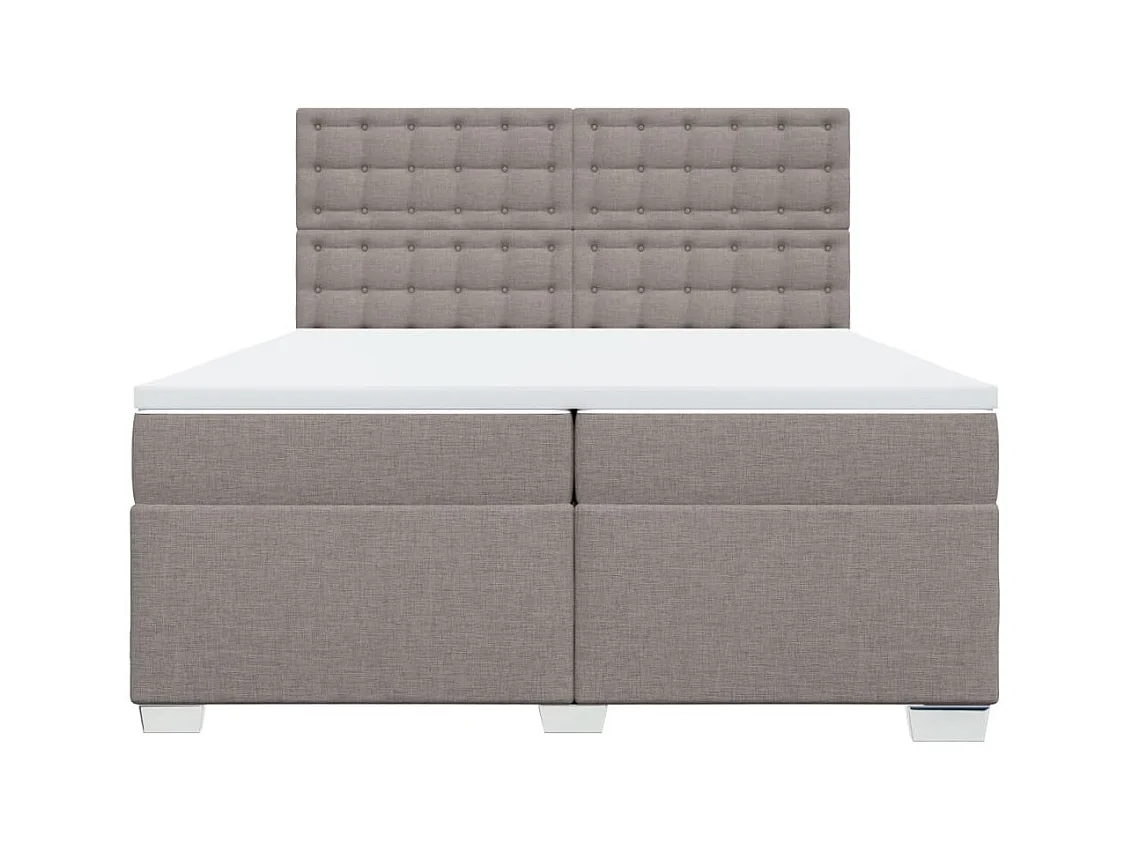 Sommier à lattes de lit avec matelas Taupe 200x200 cm Tissu