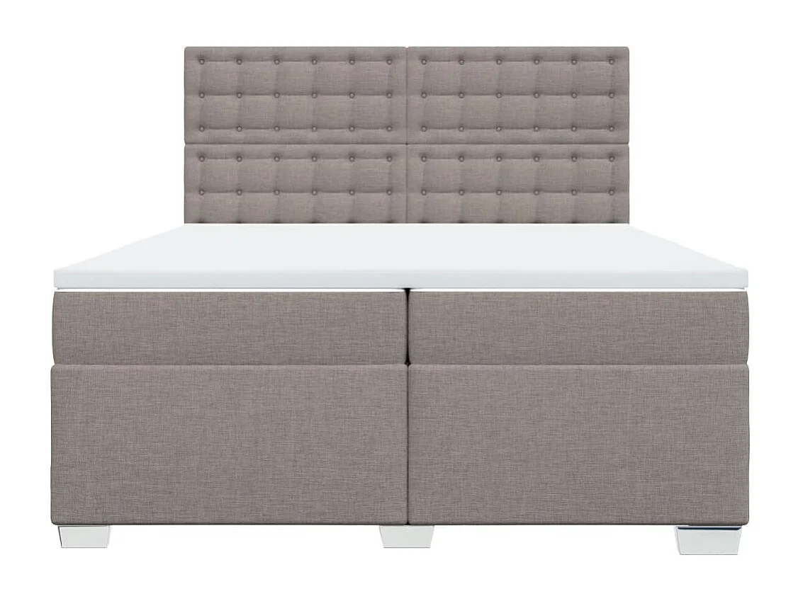 Cama com molas/colchão 200x200 cm tecido castanho-acinzentado