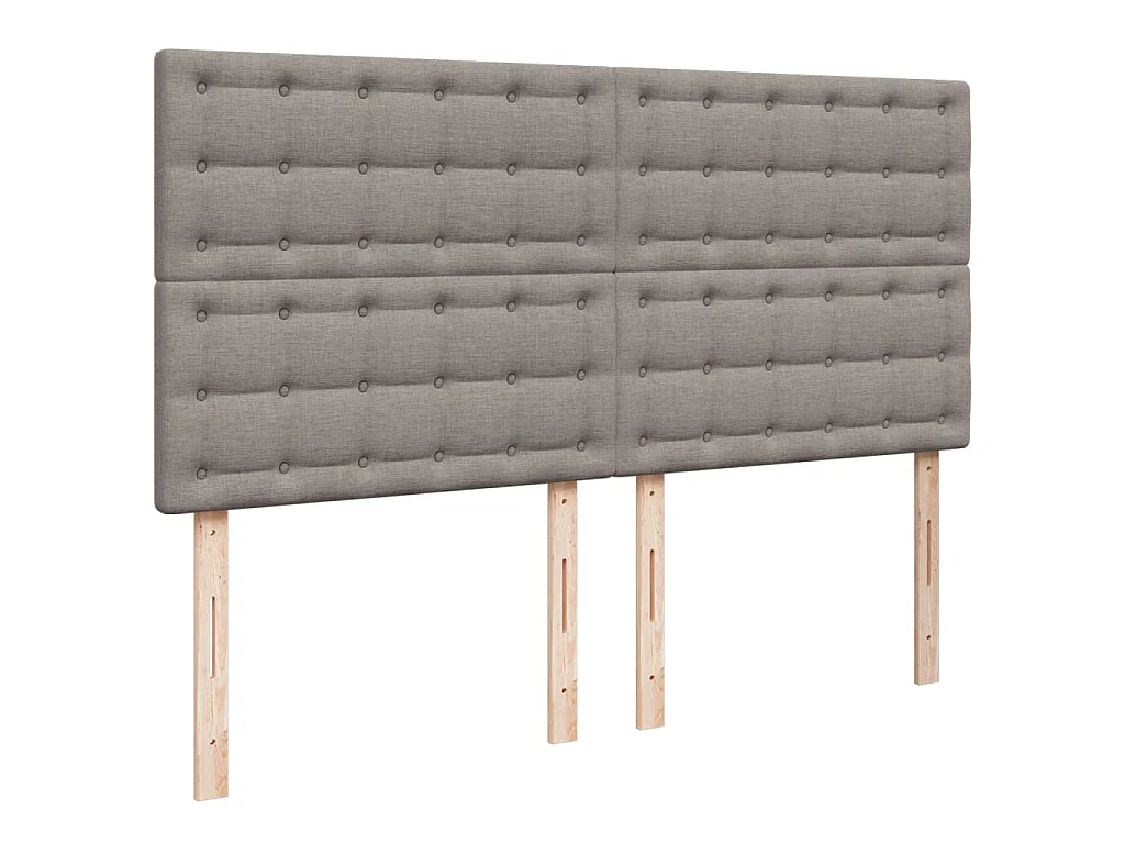 Cama box spring con colchón tela gris taupe 200x200 cm