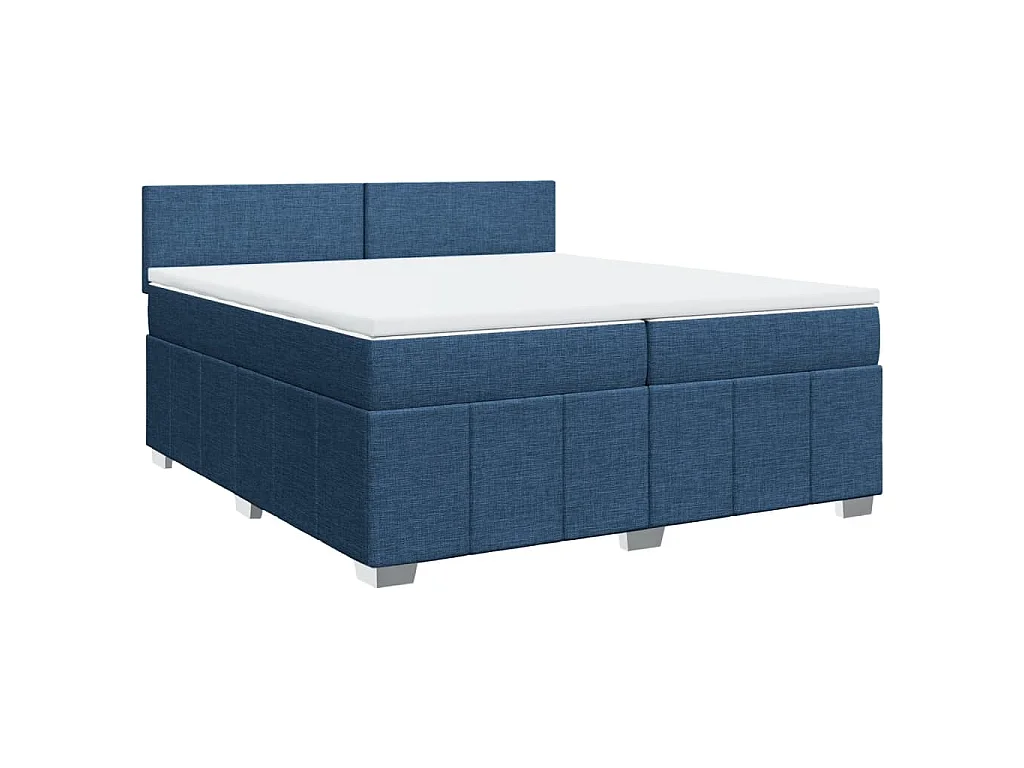 Giroletto a Molle con Materasso Blu 200x200 cm in Tessuto