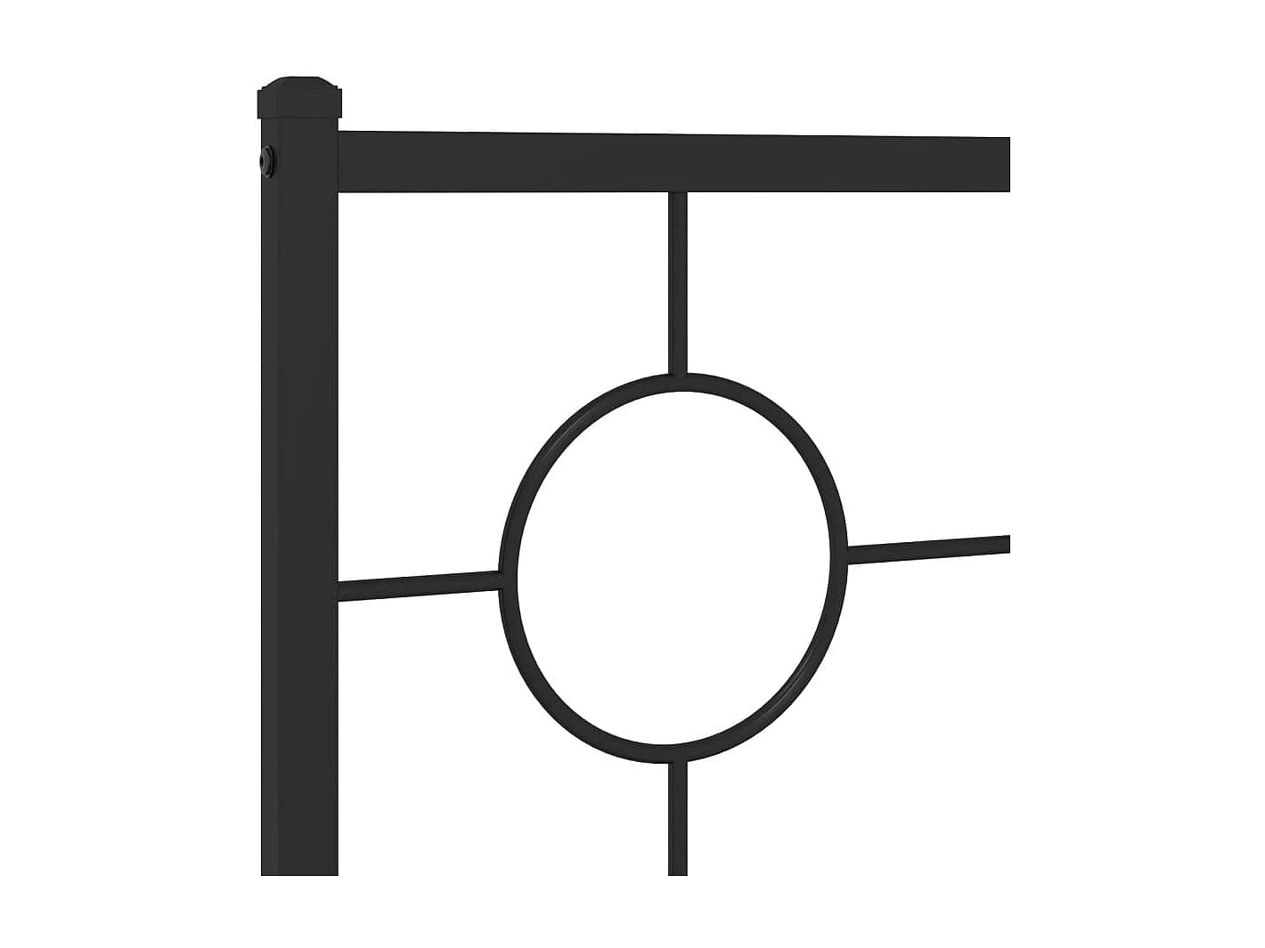 Cadre de lit métal sans matelas avec tête de lit noir 107x203cm