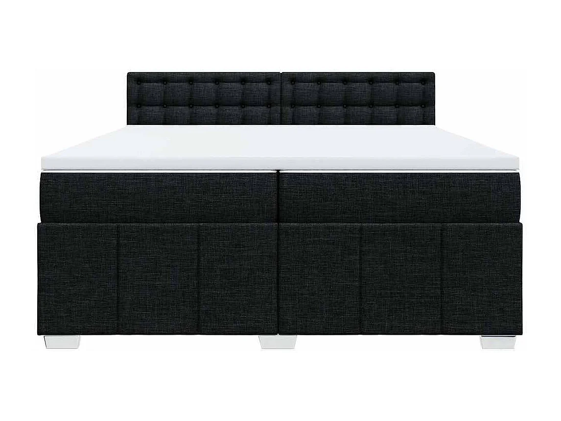 Boxspringbett mit Matratze Schwarz 200x200 cm Stoff