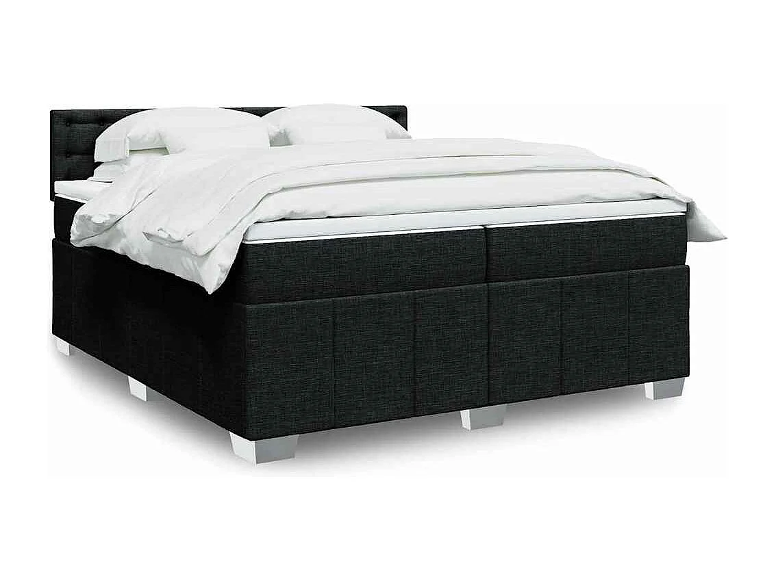 Boxspringbett mit Matratze Schwarz 200x200 cm Stoff