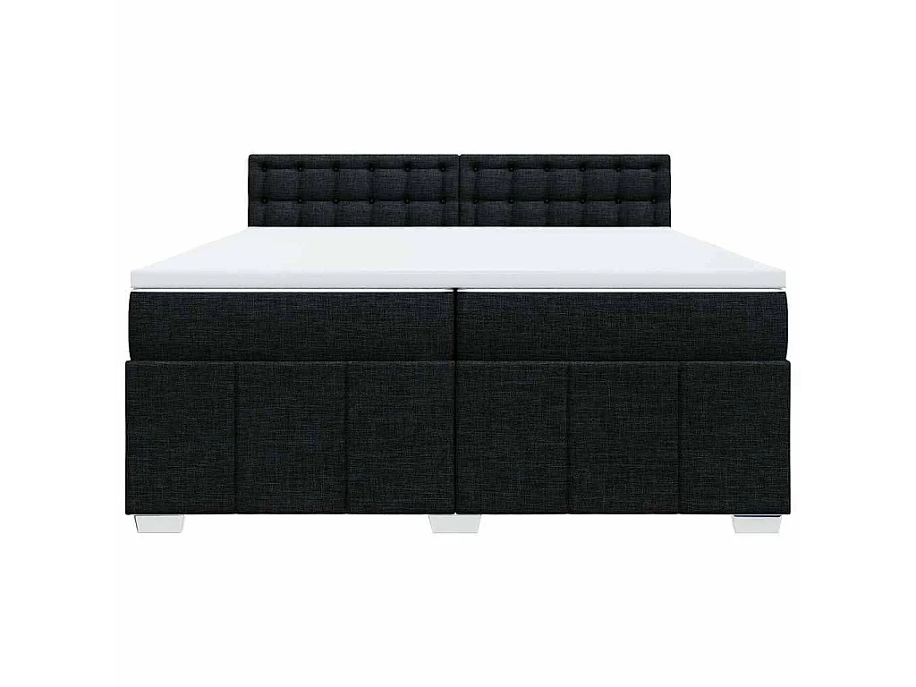Cama com molas/colchão 200x200 cm tecido preto
