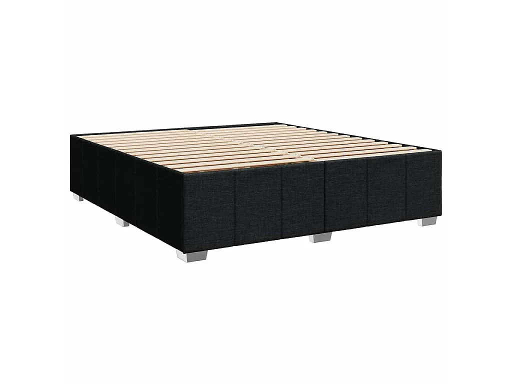 Cama com molas/colchão 200x200 cm tecido preto