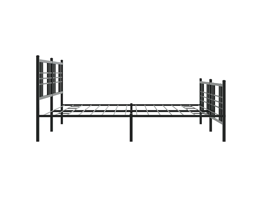 Cadre de lit métal sans matelas avec pied de lit noir 193x203cm