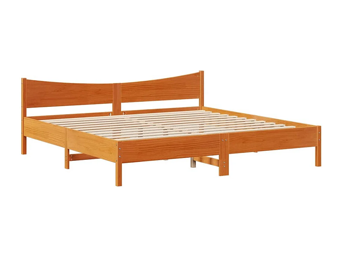 Bedframe met lades massief grenenhout wasbruin 200x200 cm