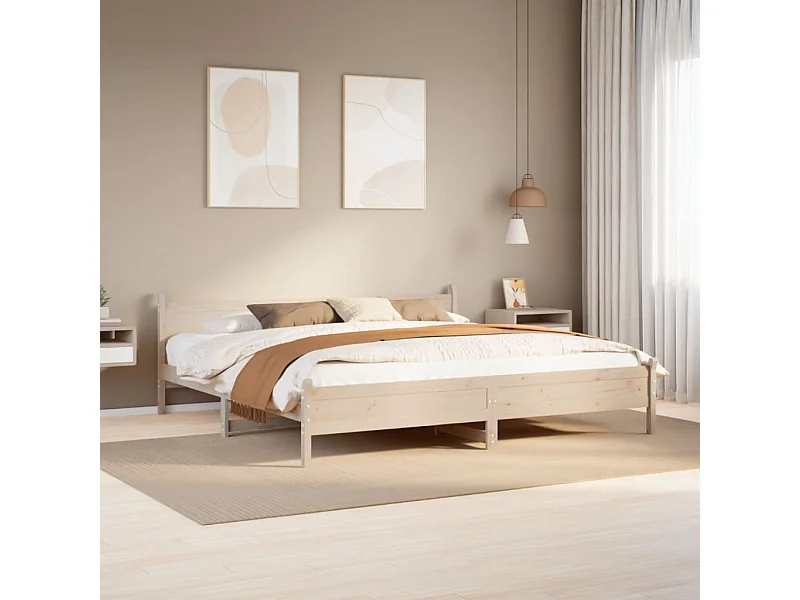 Letto senza Materasso 200x200 cm in Legno Massello di Pino