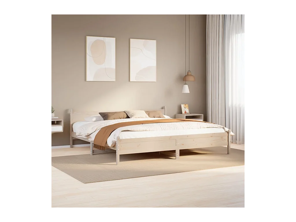 Cadre de lit sans matelas 200x200 cm bois massif de pin