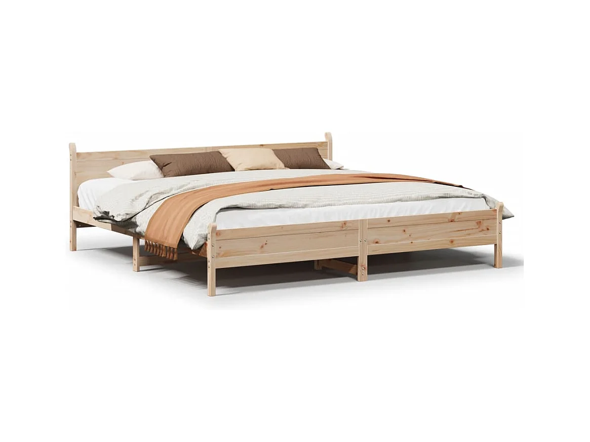 Cadre de lit sans matelas 200x200 cm bois massif de pin