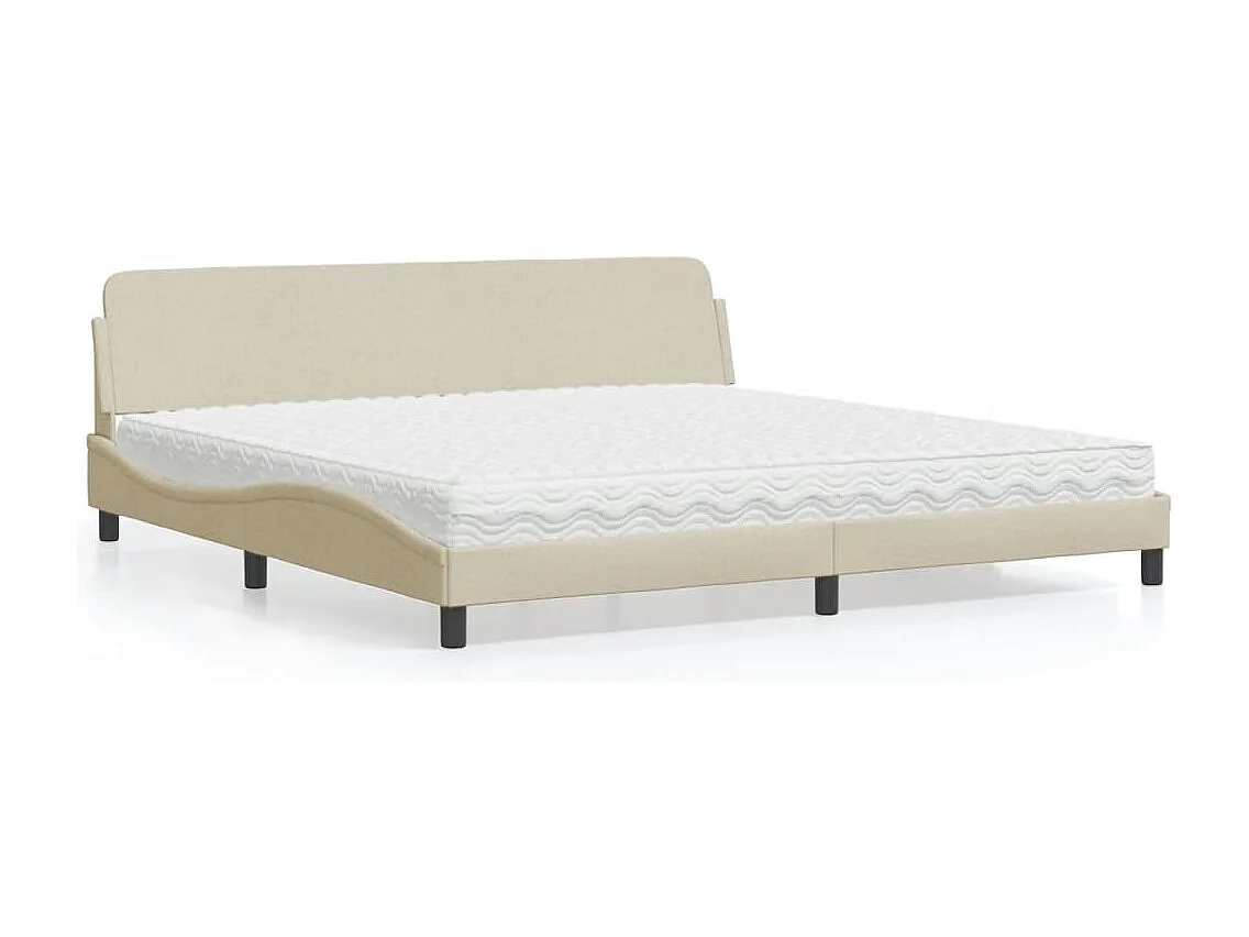 Bett mit Matratze "Dover" Creme 200x200 cm Stoff