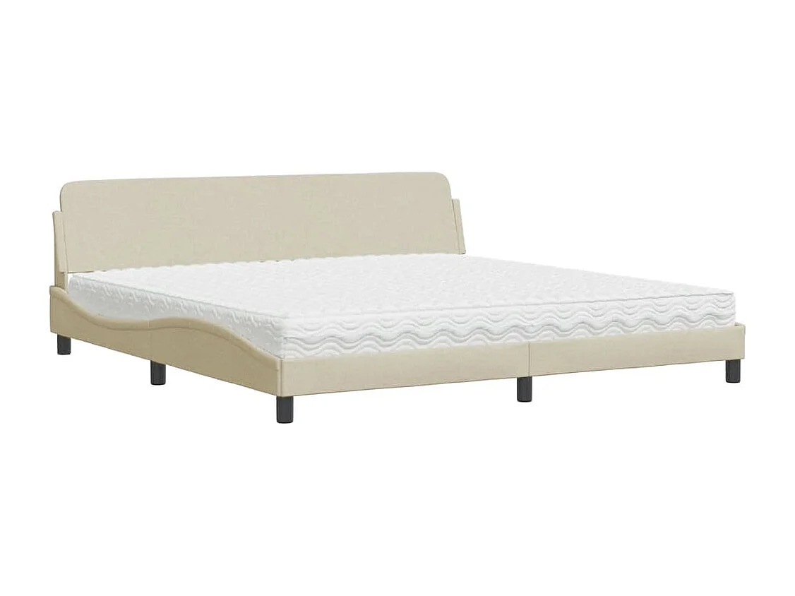 Bett mit Matratze "Dover" Creme 200x200 cm Stoff